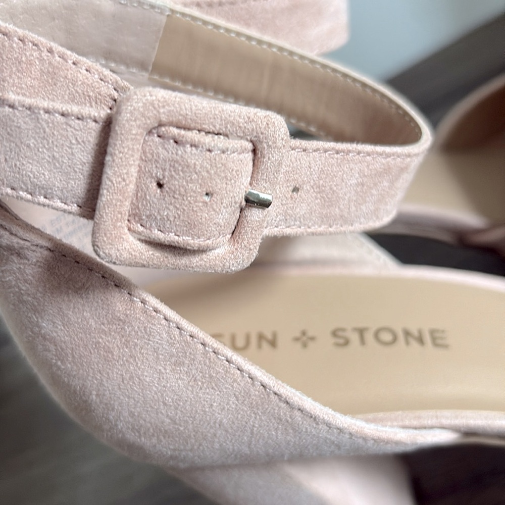 NWT [Sun + Stone] Estrella Block-Heel Closed Toe Pump Heels Rose Womens 8.5, 9.5 - Picture 9 of 16